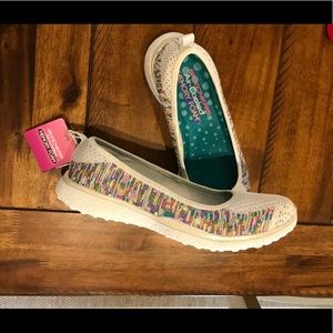 Skechers Metallic Rainbow Memory Foam Shoe NWT